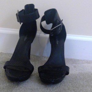 Calvin Klein black snakeskin shoes
